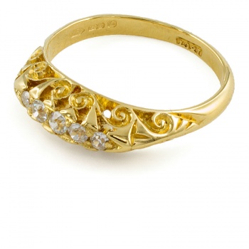 18ct Gold Diamond 5 Stone Ring Size N